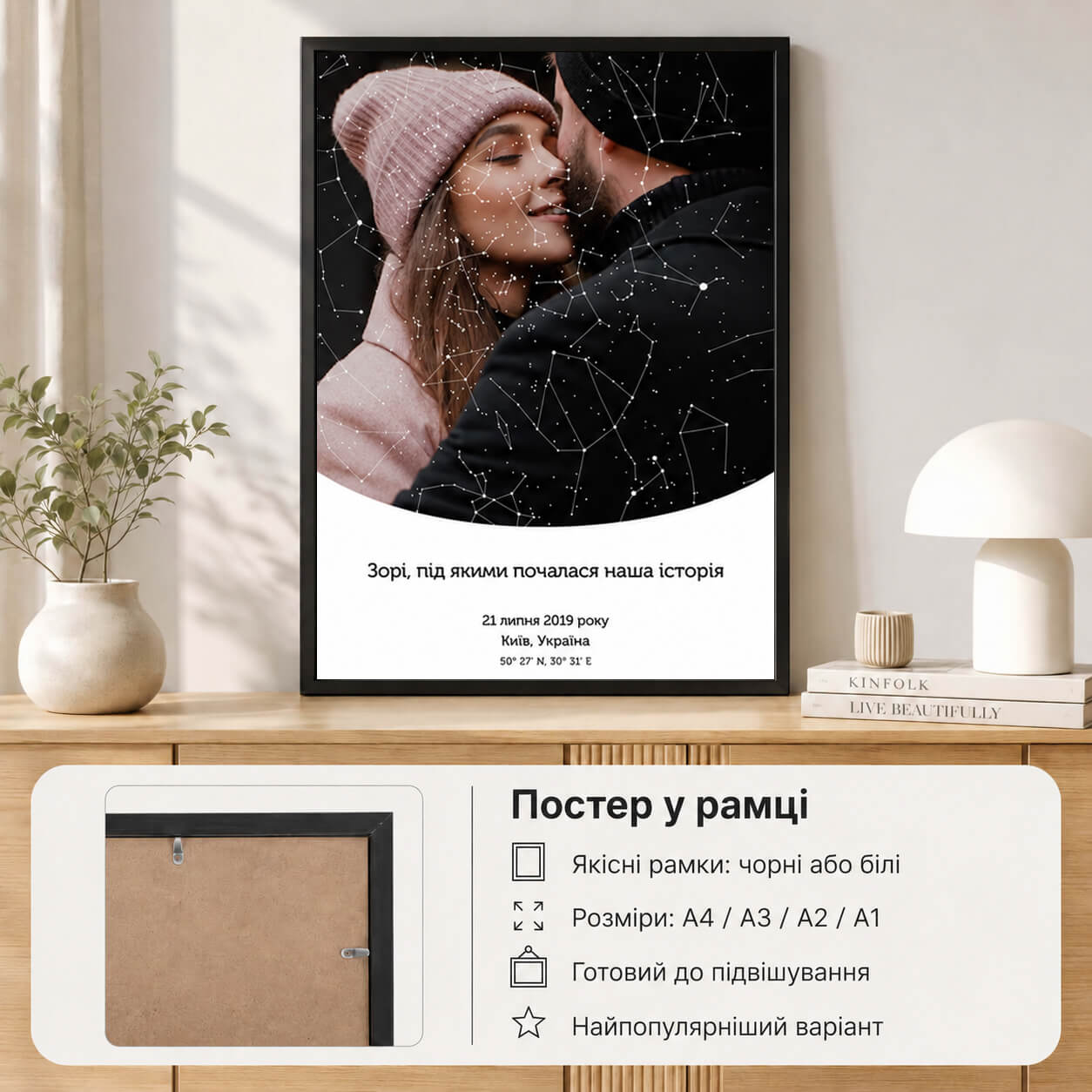 Постер у рамці для персональної зоряної карти